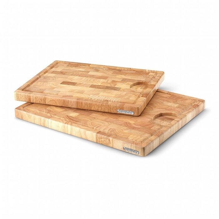 Обробна дошка для мяса з канавкою, каучукове дерево 42 x 34 см Continenta