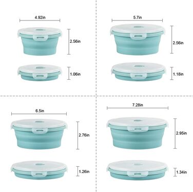 Круглі силіконові складні контейнери для зберігання 4 шт Virklyee
