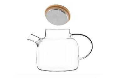 Заварник Ardesto Gemini 1200мл, боросилікатне скло, бамбук, прозорий