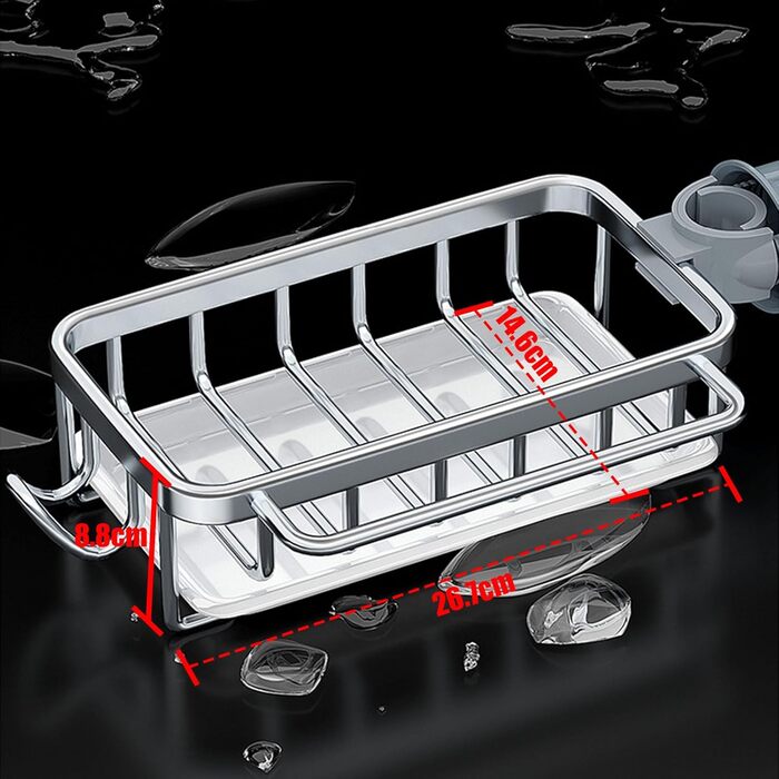 Органайзер для кухонного крана, сріблястий 27 x 15 x 9 см Baxnore