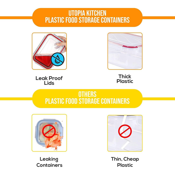 Банки для зберігання з кришками (9 контейнерів, 9 кришок) Контейнери для зберігання продуктів для кухні, кухонний органайзер без бісфенолу А (12 упаковок, червоний), 18