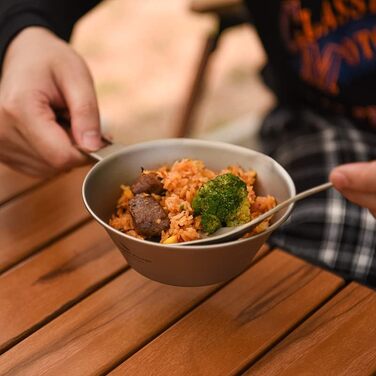 Титанова чаша для кемпінгу зі складною ручкою 450 мл iBasingo