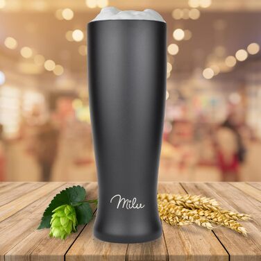 Термокружка для пива с крышкой 500 мл черный Milu