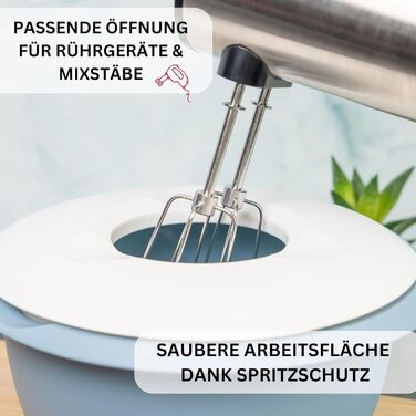 Миска для змішування та випічки Westmark з кришкою з двох частин, 2,5 л, з носиком, пластикова, біла/яблучно-зелена, 3153227A (синій/білий, з кришкою)