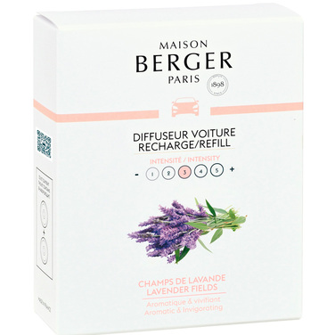 Картридж для дифузора для автомобіля Maison Berger Paris з ароматом LAVENDER FIELDS, 2 шт.