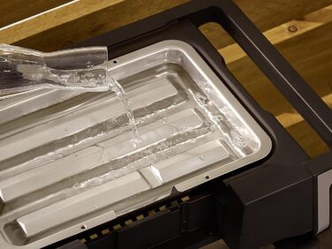 Електрогриль SEVERIN SENOA DigitalBOOST для приміщень та вулиці, настільний гриль зі швидким запуском гриля до 500 C, балконний гриль з поверхнею SafeTouch, нержавіюча сталь/чорний, PG 8114 (окремо стоячий гриль з поворотним керуванням, одинарний)