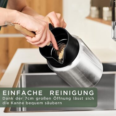 Термос-кавник 1,4 л, нержавіюча сталь з дерев'яною ручкою WALDWERK