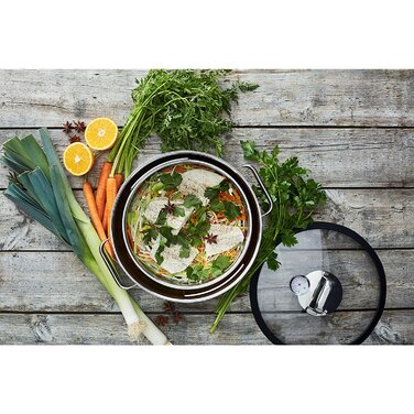 Жаровня кругла з кришкою і паровою корзиною 28 см Vitalis WMF