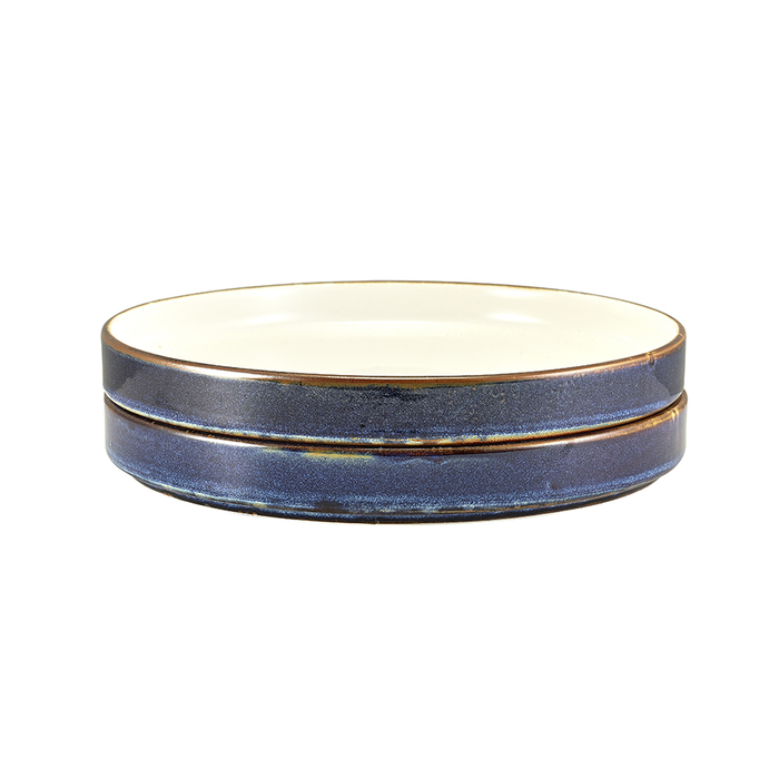 Тарелка презентационная с бортиком двухцветная 26*3.3 см, Terra Porcelain Aqua Blue, GenWare