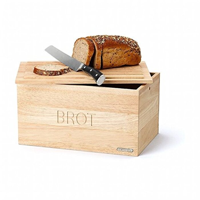 Хлібниця з кришкою, каучукове дерево 34,5 x 23 см Continenta