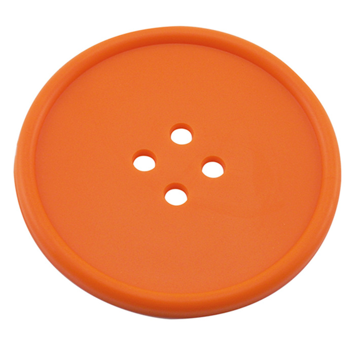 D001O Костер 'Button' d 100 мм, колір помаранчевий, каучук