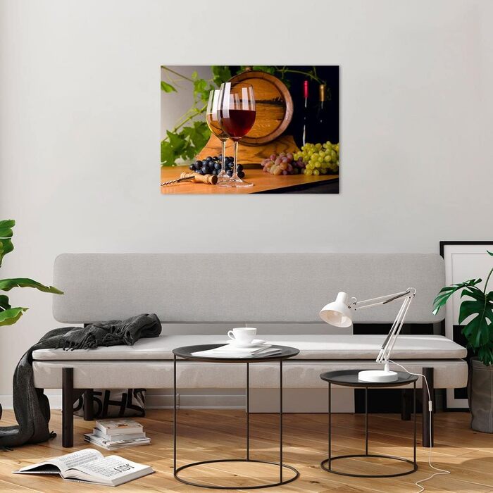 Настінні картини декор вітальні бочка з алкоголем пляшки з напоями картини на склі 120x80 см скляна картина спальня декор кухні настінне мистецтво друк мистецтва великий XXL настінна декорація картина зі скла сучасний GAA120x80-2238 (70Д x 50Ш см)