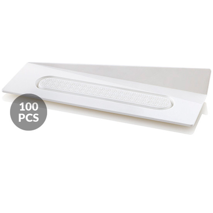SET 100 WHITE TRAYS - RECTANGLE 140X40 MM Набір підставок під десерти 100 шт. 140x40 мм