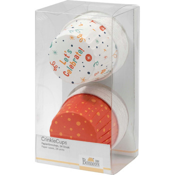 Набір форм для випічки, 24 шт, 7 см, білий / оранжевий, Happy Birthday RBV Birkmann