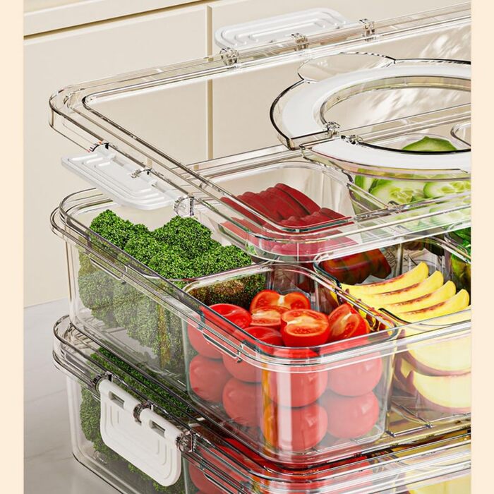 Сервірувальна тарілка для снеків, контейнер для солодощів та горіхів із пластику з кришкою з 8 відділеннями, тарілка для снеків з фруктами, коробка для зберігання десертів, спецій (прозора з 8 відділеннями)