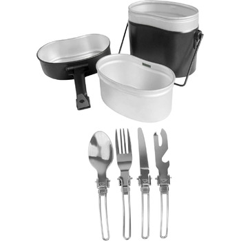 Набір похідного посуду для військових, 5 предметів, чорний Normani