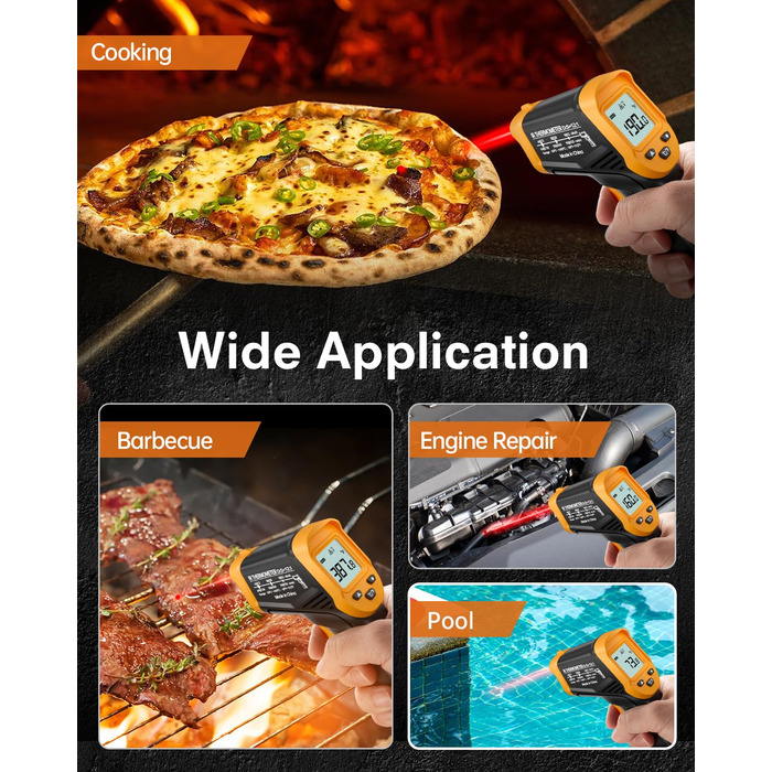 Інфрачервоний термометр від 50 до 600 C з термометром для м'яса eventek