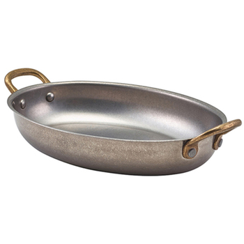 Сковорода для подачі 20.75*15.75 см, 700 мл, овальна, металева, Vintage Steel, GenWare