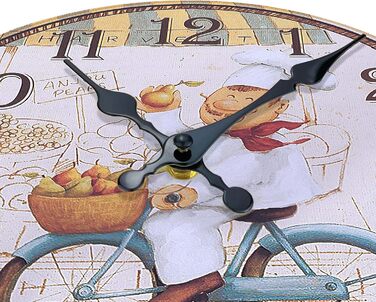 Настінний кухонний годинник Lafocuse 30 см, дерев&39яний, безшумний, вінтажний кухонний годинник жовтого кольору, без цокання, антикварний ностальгічний сільський ретро-прикраса для їдальні, ресторану, вітальні