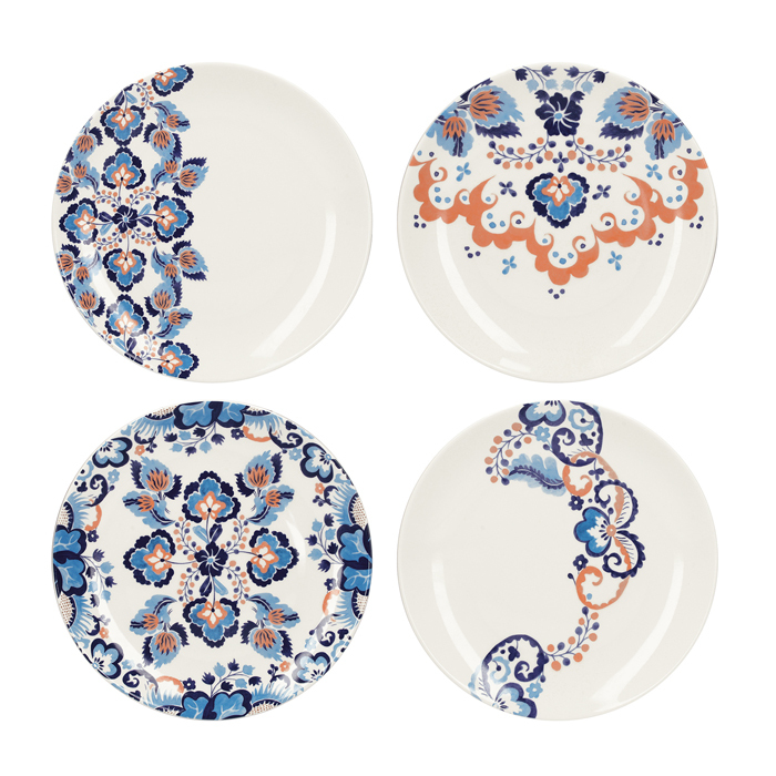 Набір десертних тарілок CreativeTops Rococo Silk, фарфор, діам. 21 см, 4 шт.