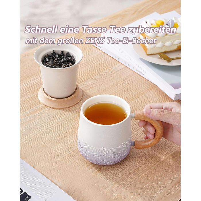 Чайная кружка с крышкой и ситечком, 420 мл Zens