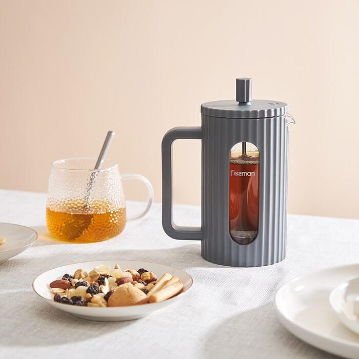 Заварювальний чайник Fissman з поршнем 600 мл скляна колба (9148)