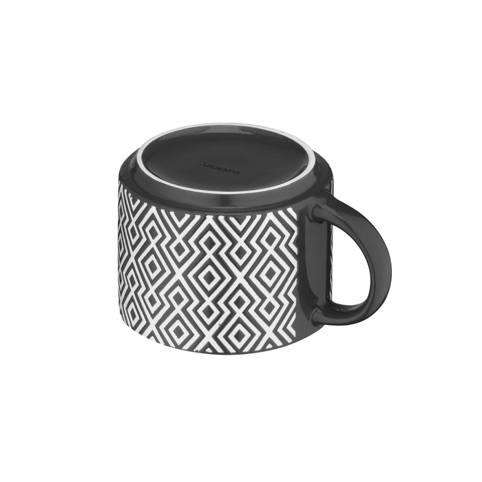 Чашка ARDESTO Weaving F, 330мл, фарфор, белый и черный