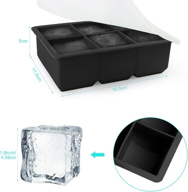 Форма для льоду 2 шт на 12 відділень чорний JOPHEK