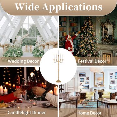 Золотий свічник, металевий 88 см Sziqiqi