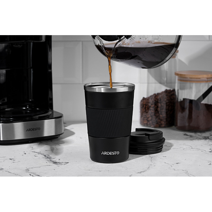 ARDESTO Термокухоль Urban 380 мл, чорний, нержавіюча сталь
