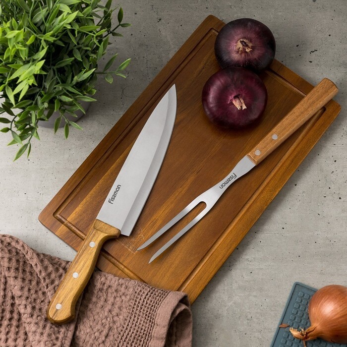 Набір інструментів для барбекю Fissman з дошкою 3 придмети X30Cr13 сталь (2777)