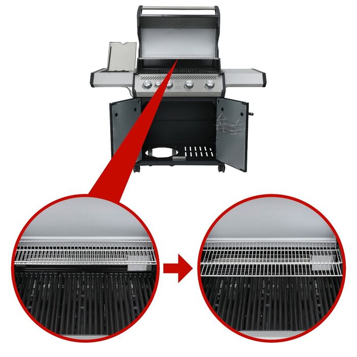 Газовый гриль SANTOS S-401 Black, с боковой горелкой, черный 900259 Код: 010954