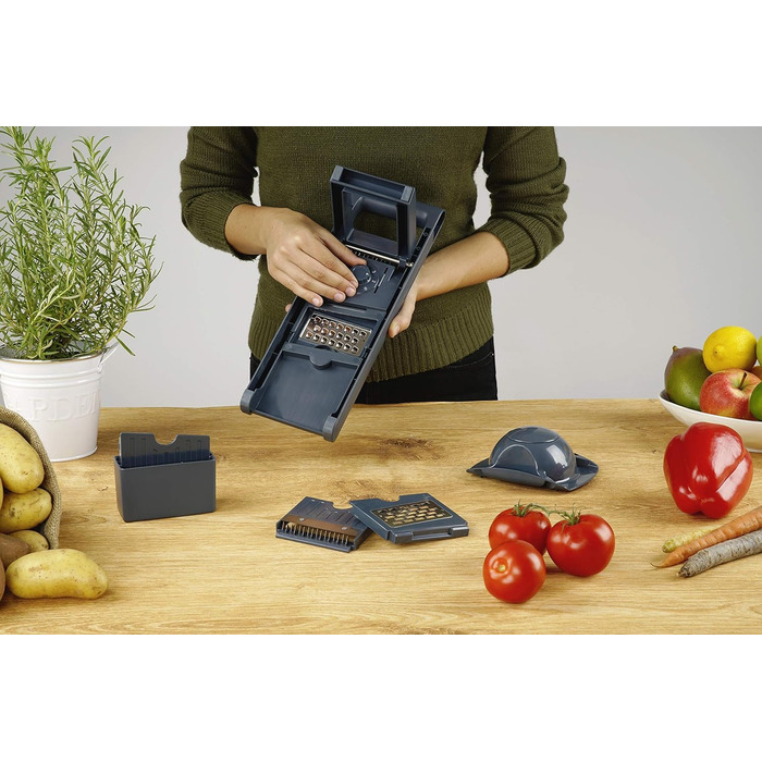 Овочерізка, 6 предметів, включає 4 вставки та контейнер для зберігання Fackelmann