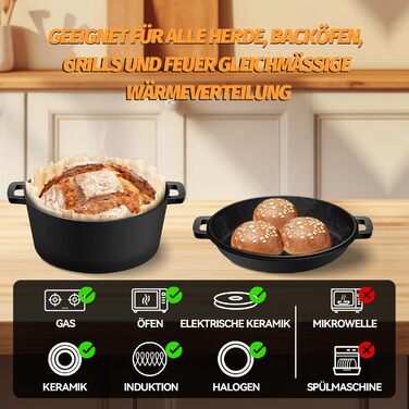 Форма для випікання хліба з кришкою, чавун NZQXJXZ