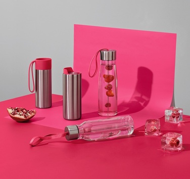 Пляшка 0,5 л прозора / рожева Trinkflasche Eva Solo