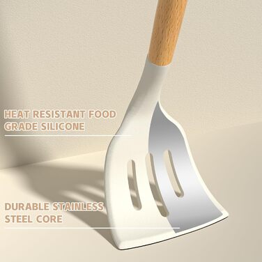 Набір кухонного приладдя з антипригарним покриттям 24 шт. кремово-білий Umite Chef