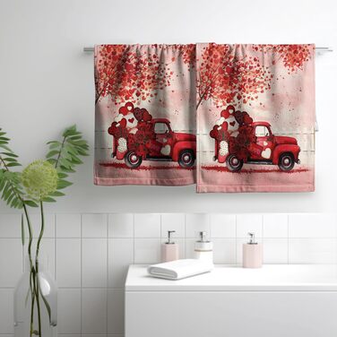 Різдвяні кухонні рушники Kwlegh, рушник для рук, різдвяна ялинка, цукерка-тростина, сніжинка, рушник для пальців, набір з 2 шт. , милий чоловічий банний рушник, високопоглинаючі рушники, 36 x (серце-ялинка-вантажівка)