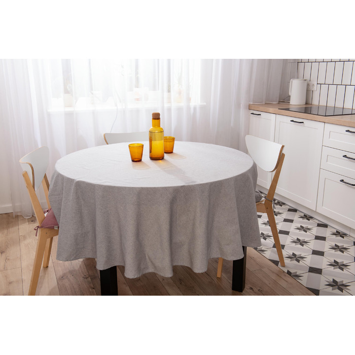 ARDESTO Скатерть Oliver, серый, D-200 см, 100% хлопок