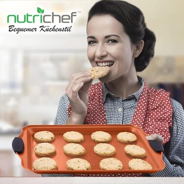 Набір форм для випікання NutriChef із 8 предметів набір форм для випікання, що включає форму для торта, деко, форму для хліба, форму для мафінів, рознімну форму, форму для піци, круглу форму для випікання та прямокутну форму для випікання. Міцні аксесуари