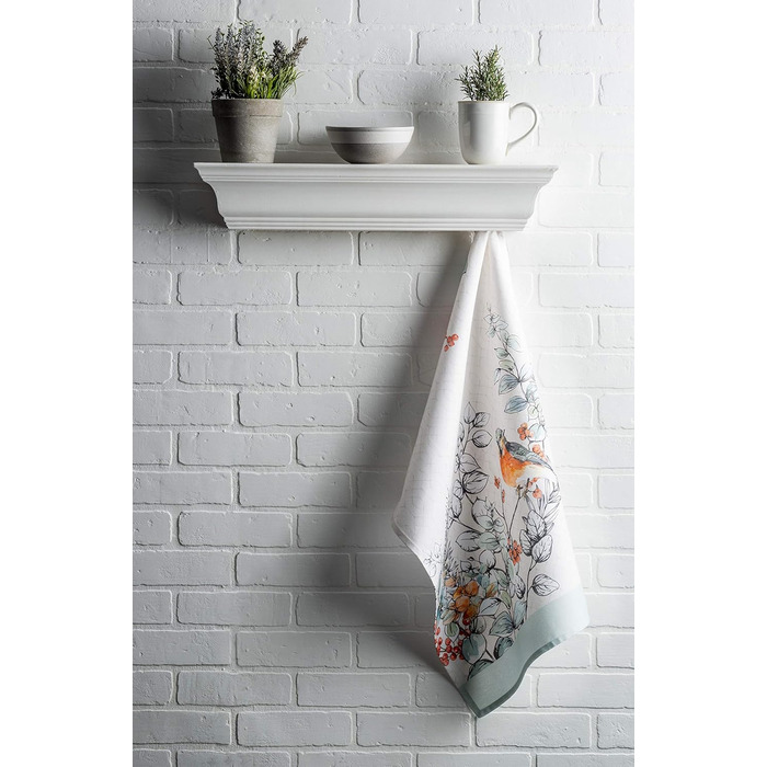 Набір із 3 багатоцільових кухонних рушників Барних рушників День подяки/Різдво (50 см x 70 см) (27 - Білуватий шеббі-шик, 50 x 70 см (набір із 3 шт.)), 39 Hermine Noel