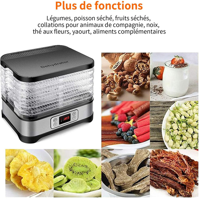 Дегідратор на 8 полиць, 400 Вт сріблястий COOCHEER