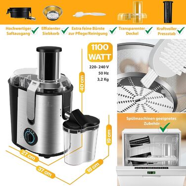 Соковижималка  для овочів і фруктів, 1100 Вт KESSER