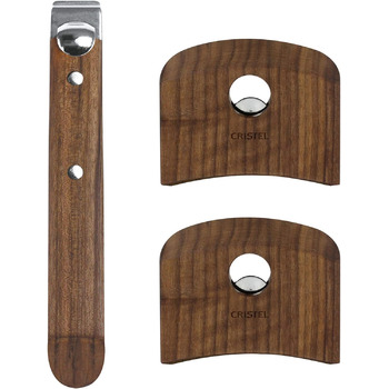 Набор ручек для посуды из нержавеющей стали и орехового дерева, 3 предмета Casteline Cristel