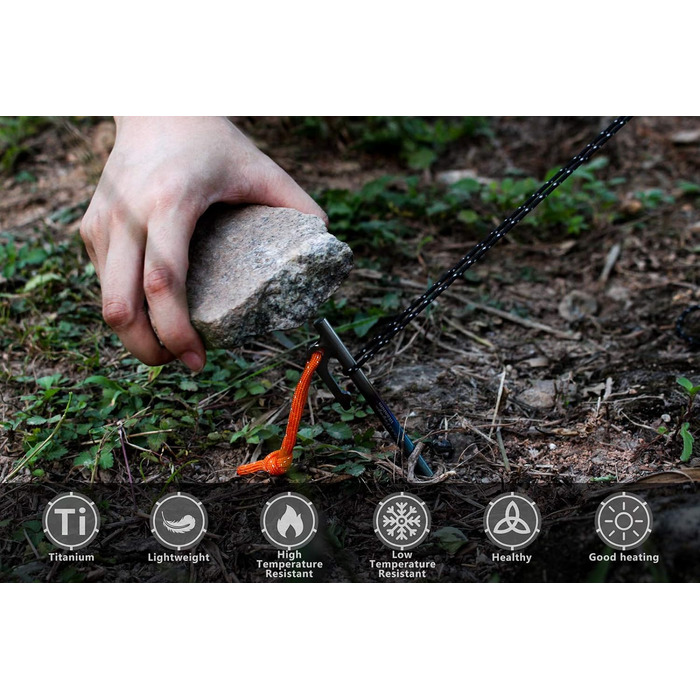 Кілочки з титанового сплаву для намету 7 мм. 6 шт. iBasingo