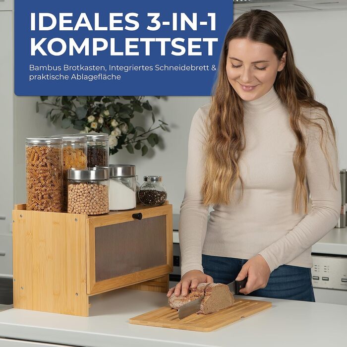 Хлібниця з обробною дошкою 40 x 26 x 23 см AH®