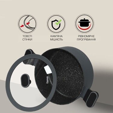 Каструля зі скляною кришкою 20 см 3 л LAURA Fissman