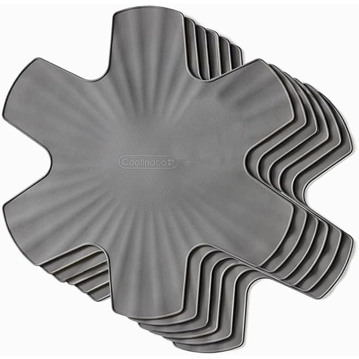 Набір із 6 силіконових підставок під гаряче 35 см, сірий Coolinato