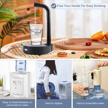 Диспенсер для води для 6-галонних пляшок чорний TBRFP