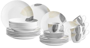 Набір посуду на 6 персон 30 предметів порцеляна білий MÄSER