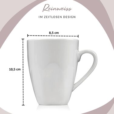 ПЕВЕЦ Белый столовый сервиз Bilgola, набор фарфоровой посуды из 30 предметов на 6 персон, набор тарелок округлого дизайна, обеденная тарелка (кофейная кружка 6 шт.)